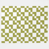 Patchwork Domino - Olive and White Fleecedecke (Vorderseite (Horizontal))