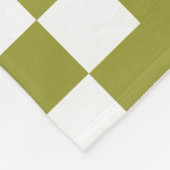 Patchwork Domino - Olive and White Fleecedecke (Ecke)