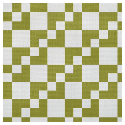 Patchwork Domino - Olive and White Stoff (Muster)