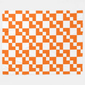 Patchwork Domino - Orange und Weiß Fleecedecke (Vorderseite (Horizontal))