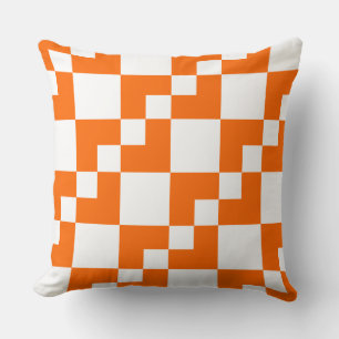 Patchwork Domino - Orange und Weiß Kissen