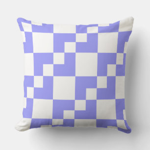 Patchwork Domino - Pastel Blau und Weiß Kissen