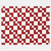 Patchwork Domino - Ruby Red und White Fleecedecke (Vorderseite (Horizontal))