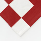 Patchwork Domino - Ruby Red und White Fleecedecke (Ecke)