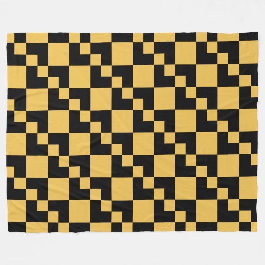 Patchwork Domino - Schwarz und Amber Fleecedecke (Vorderseite (Horizontal))