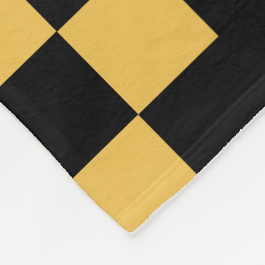 Patchwork Domino - Schwarz und Amber Fleecedecke (Ecke)