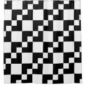 Patchwork Domino - Schwarzweiß Duschvorhang (Vorderseite)