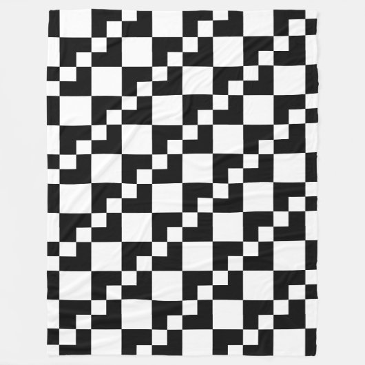Patchwork Domino - Schwarzweiß Fleecedecke (Vorderseite)