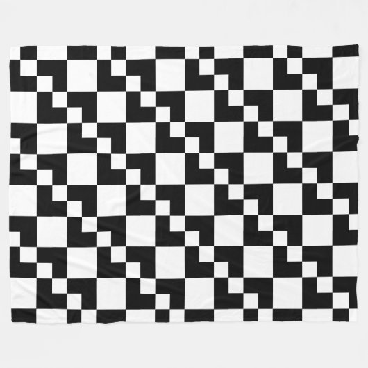Patchwork Domino - Schwarzweiß Fleecedecke (Vorderseite (Horizontal))