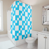 Patchwork Domino - Sky Blue und White Duschvorhang (Beispiel)