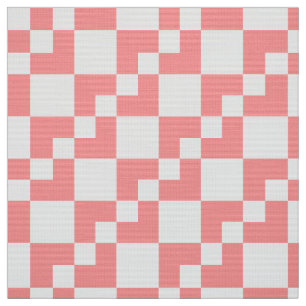 Patchwork Domino - Tropisches Rosa und Weiß Stoff