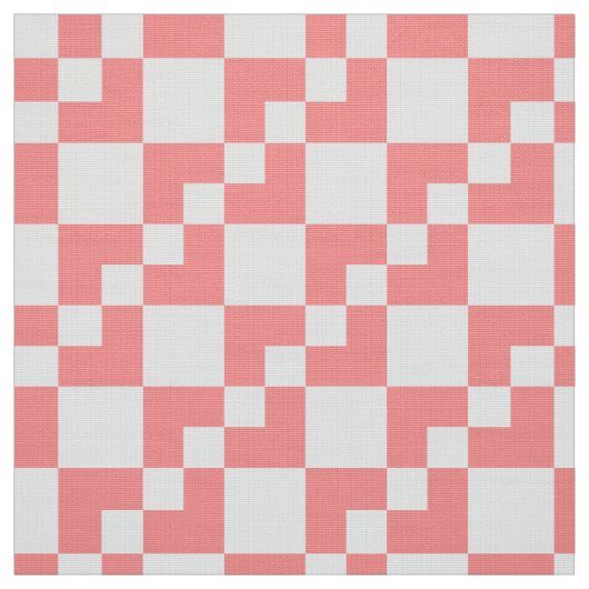 Patchwork Domino - Tropisches Rosa und Weiß Stoff (Muster)