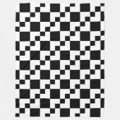 Patchwork Domino - Weiß und Schwarz Fleecedecke (Vorderseite)