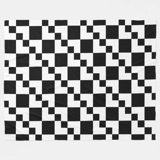 Patchwork Domino - Weiß und Schwarz Fleecedecke (Vorderseite (Horizontal))