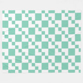 Patchwork Domino - White and Bale Green 7dcfb6 Fleecedecke (Vorderseite (Horizontal))