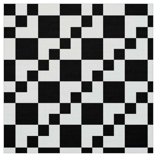 Patchwork Domino - White on Black Stoff (Muster)