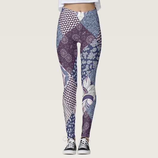 Patchwork Doodle: Vintag Boho Nahtlos. Leggings (Vorderseite)