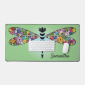 Patchwork Dragonfly Damselfly Design Desk Mat Schreibtischunterlage (Tastatur & Maus)