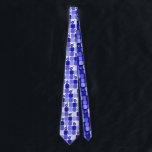 Patchwork Dreidels in Blue Krawatte<br><div class="desc">Blau-weiß Flickwerk mit dreidels für jeden jüdischen Urlaub oder jede jüdische Veranstaltung.</div>