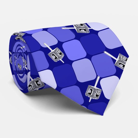 Patchwork Dreidels in Blue Krawatte (Gerollt)
