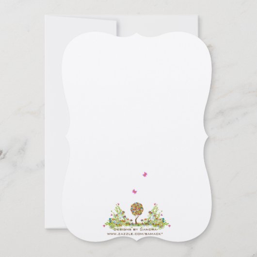 Patchwork Einladung des verzauberten Waldbaumes (Rückseite)