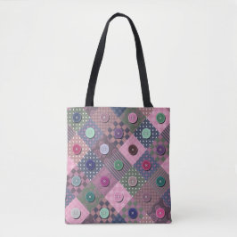 Patchwork Einzigartiges mehrfarbiges Button-Muster Tasche