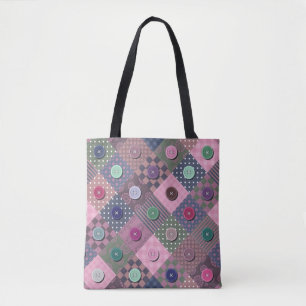 Patchwork Einzigartiges mehrfarbiges Button-Muster Tasche