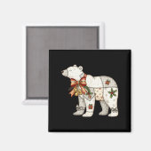 Patchwork-Eisbär Süße Weihnachtsdecke Magnet (Vorderseite/Rückseite)