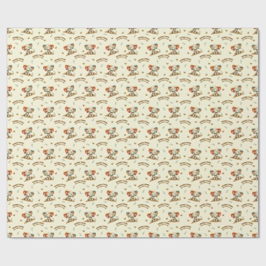 Patchwork-Elefant „Stark werden“ Geschenkpapier (Flach)
