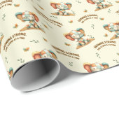 Patchwork-Elefant „Stark werden“ Geschenkpapier (Rolleneckpunkt)