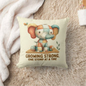 Patchwork-Elefant „Stark werden“ Kissen (Decke)