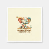 Patchwork-Elefant „Stark werden“ Serviette (Vorderseite)