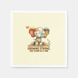 Patchwork-Elefant „Stark werden“ Serviette