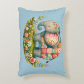 Patchwork-Elefanten-Blumenwiese-Amulett Dekokissen (Vorderseite(Vertikal))