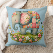 Patchwork-Elefanten-Blumenwiese-Amulett Kissen (Decke)
