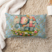 Patchwork-Elefanten-Blumenwiese-Amulett Lendenkissen (Decke)