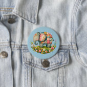 Patchwork-Elefanten-Blumenwiesen-Charm Button (Beispiel)
