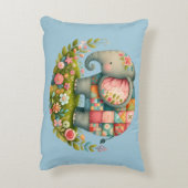 Patchwork-Elefanten-Blumenwiesen-Charm Dekokissen (Rückseite(Vertikal))