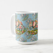 Patchwork-Elefanten-Blumenwiesen-Charm Kaffeetasse (Vorderseite Links)