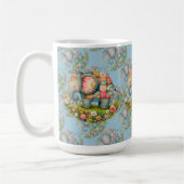 Patchwork-Elefanten-Blumenwiesen-Charm Kaffeetasse (Links)