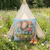 Patchwork-Elefanten-Blumenwiesen-Charm Kissen