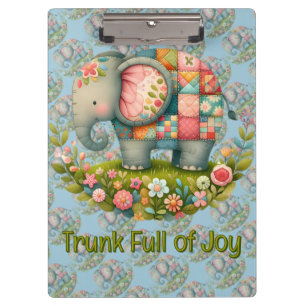 Patchwork-Elefanten-Blumenwiesen-Charm Klemmbrett