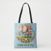 Patchwork-Elefanten-Blumenwiesen-Charm Tasche (Vorderseite)