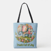 Patchwork-Elefanten-Blumenwiesen-Charm Tasche (Rückseite)