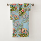 Patchwork Elephant Floral Meadow Charm Badhandtuch Set (Insitu)