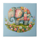 Patchwork Elephant Floral Meadow Charm Fliese (Vorderseite)