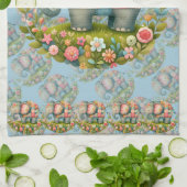 Patchwork Elephant Floral Meadow Charm Geschirrtuch (Gefaltet)