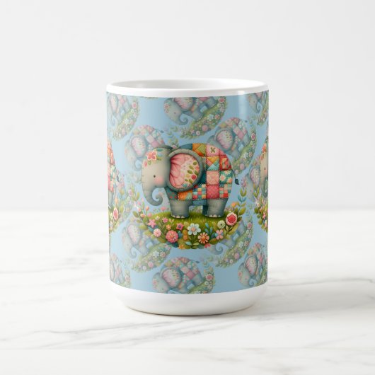 Patchwork Elephant Floral Meadow Charm Kaffeetasse (Mittel)