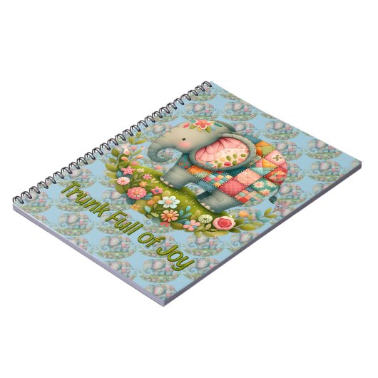 Patchwork Elephant Floral Meadow Charm Notizblock (Linke Seite)