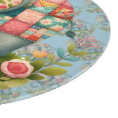 Patchwork Elephant Floral Meadow Charm Schneidebrett (Ecke)